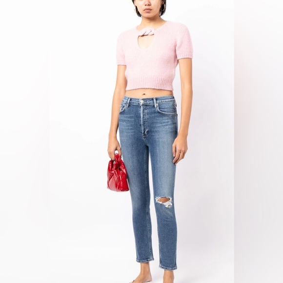 AGOLDE Nico high rise Stretch Trendy Day 2 Nite skinny 5 pockets cropped jean 26 - Picture 1 of 6